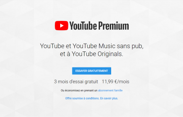 Youtube Premium : 3 mois gratuit