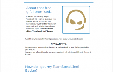 TeamSpeak : un badge exclusif pour séduire les anciens utilisateurs