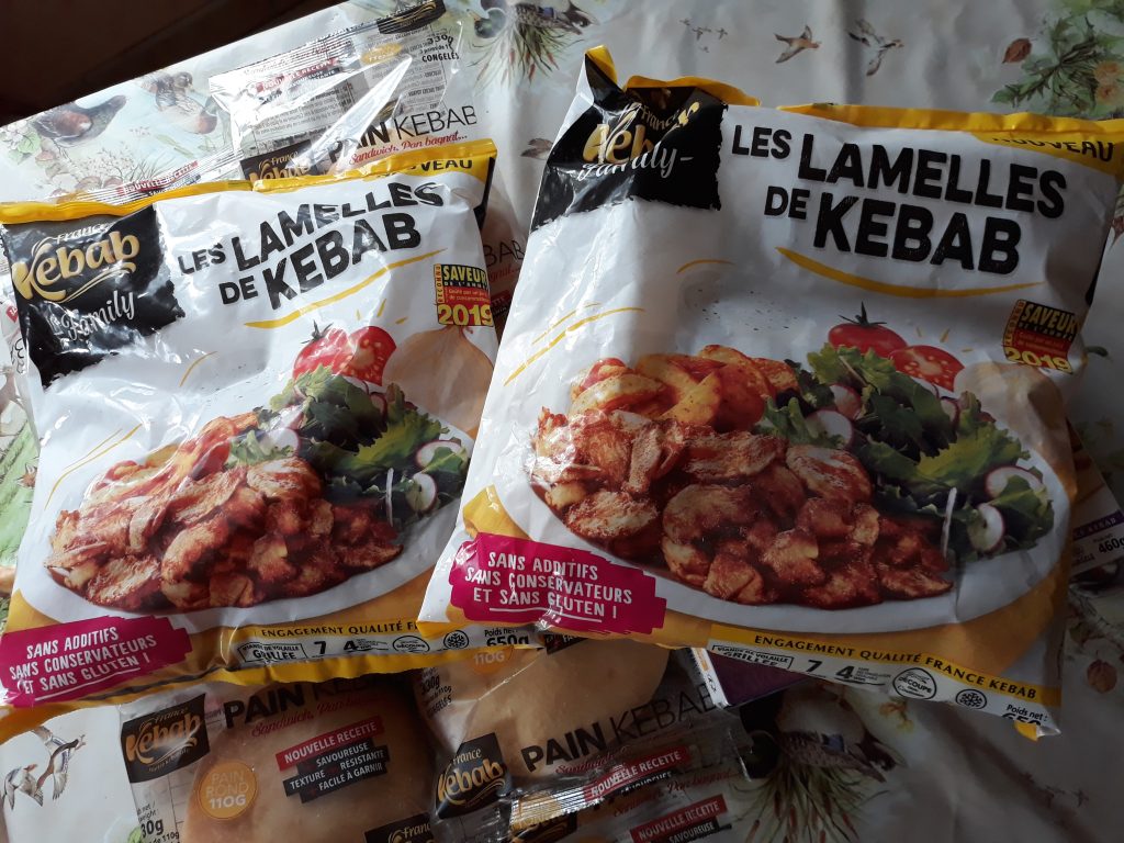 Sachets de lamelles pour Kebab.
