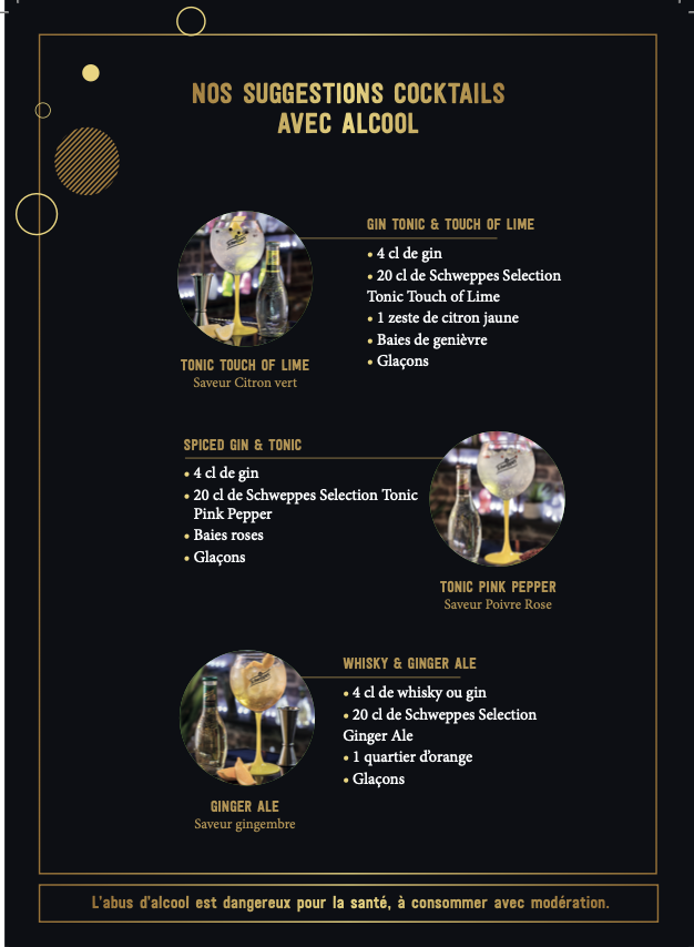 Recettes avec alcool Selection Schweppes